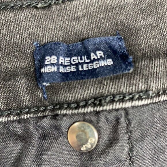 Gap Denim Black Washed High Rise Legging Size 28R - Picture 5 of 6